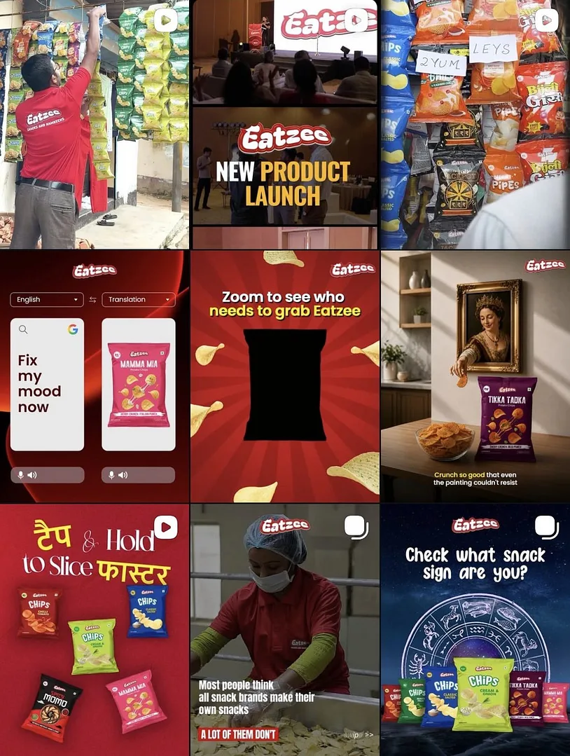 Social media creative for Eatzee snacks designed by Gloo