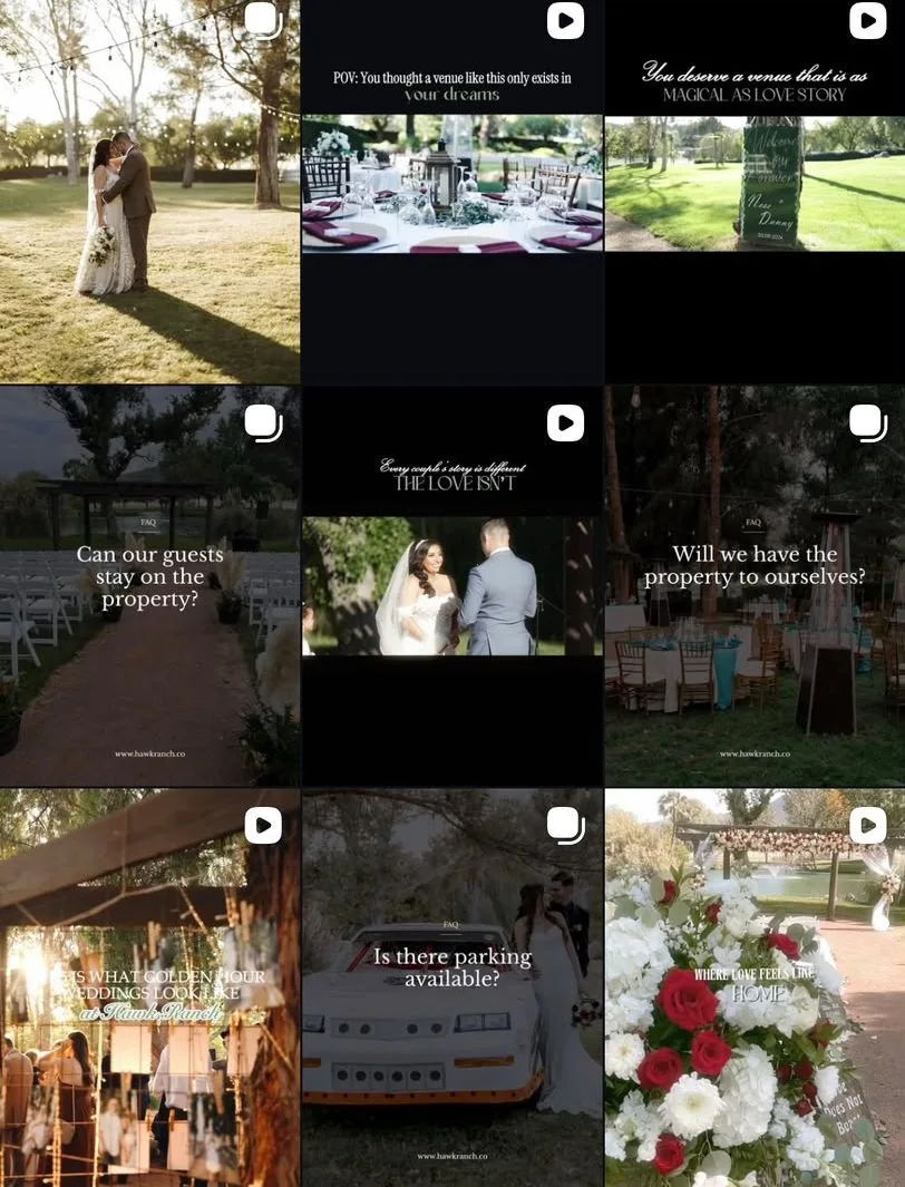 Instagram creative by Gloo for Hawk Ranch Weddings (@hawkranchweddings)