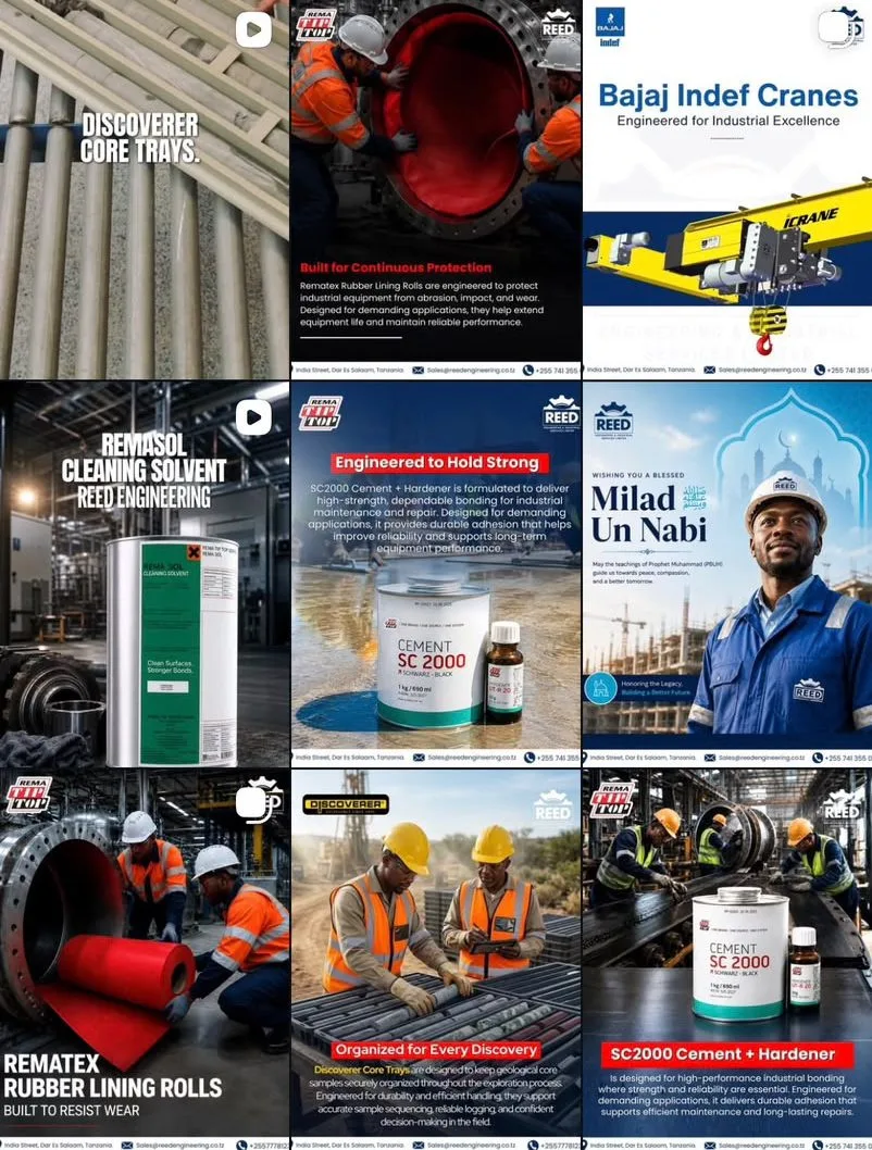 Instagram creative by Gloo for Reed Engineering Tanzania (@reedengineeringtz)