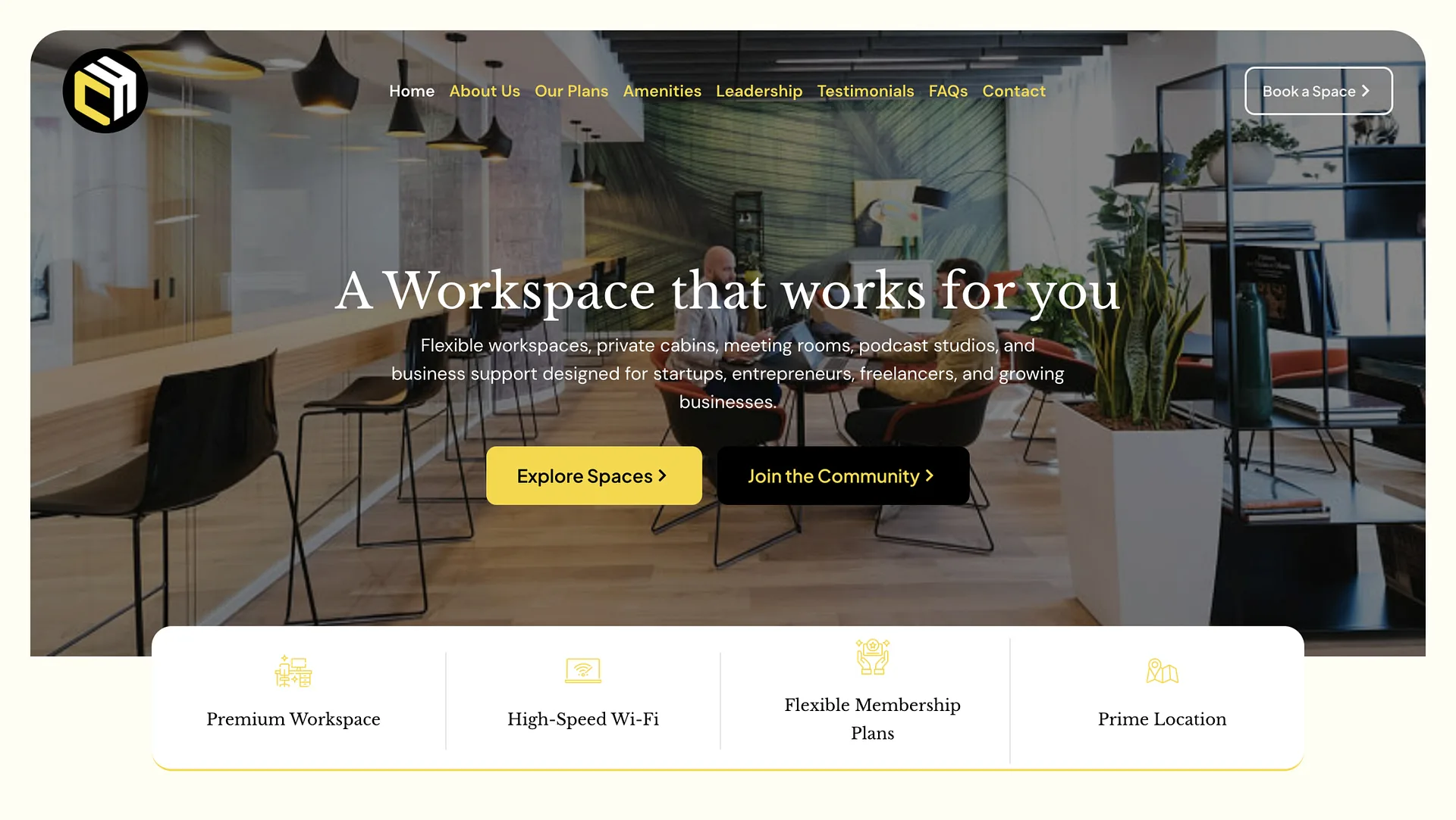 Coworker’s Hub Guwahati coworking website