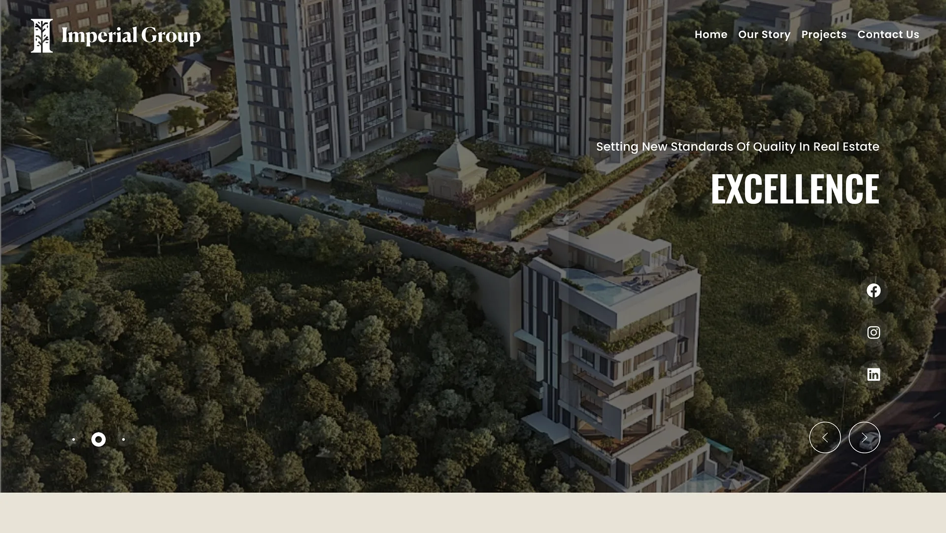 Imperial Group luxury real estate website designed and developed by the Gloo web team
