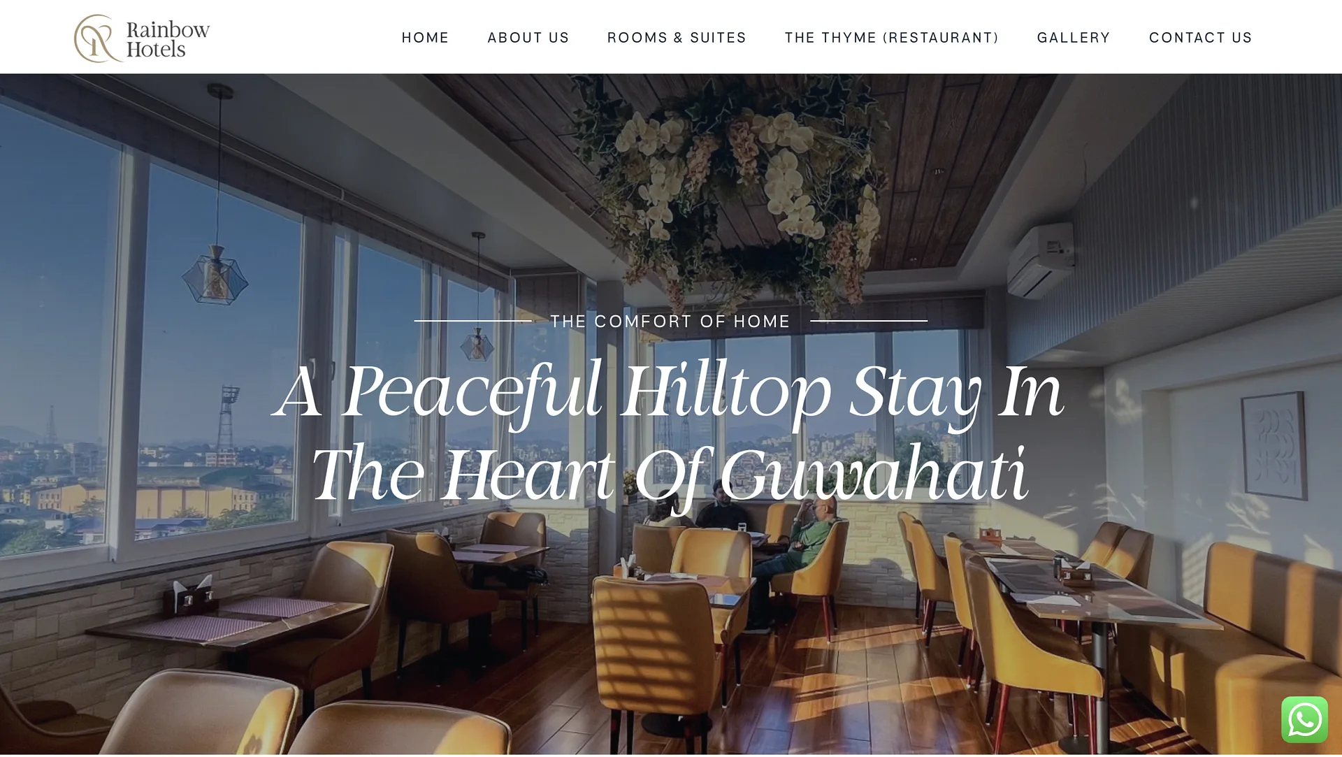 Rainbow Hotels Guwahati hilltop hotel website